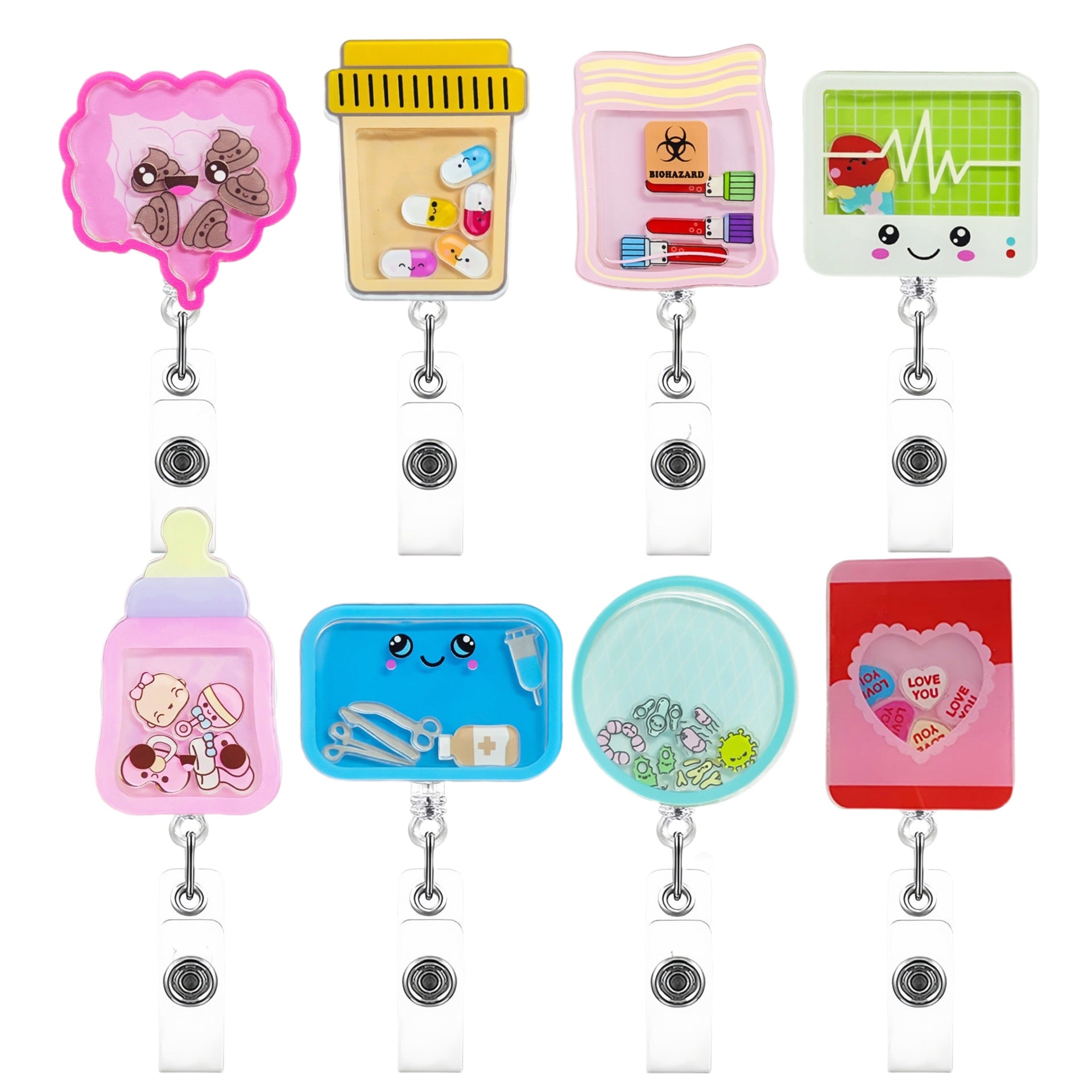 Wholesale Cartoon Shake-Up Easy-Pull Buckle Badge Reels