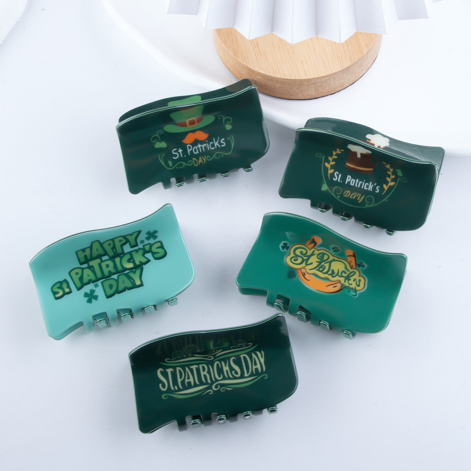 Wholesale St. Patrick's Day Green Fresh Forest Series Hair Clips