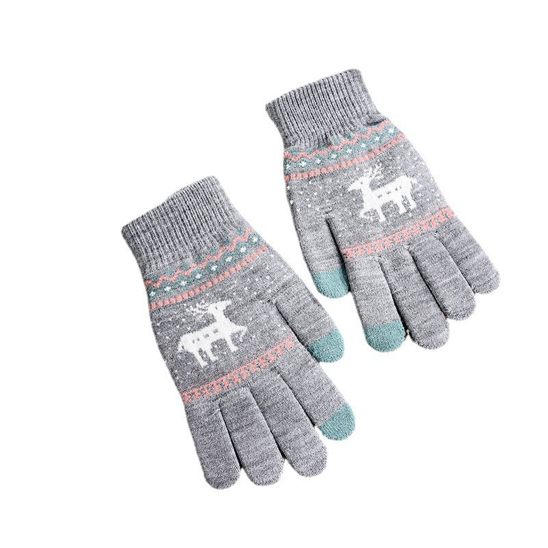 Wholesale Christmas Plush Knitted Gloves