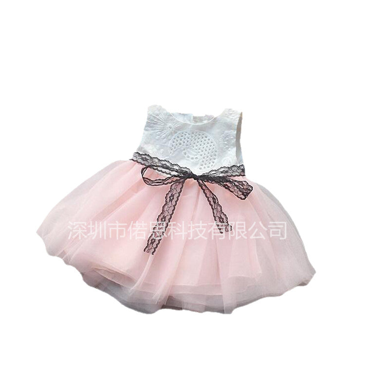 Wholesale Trendy Korean Style Girls Princess Tutu Dress Cotton Summer Party Resale