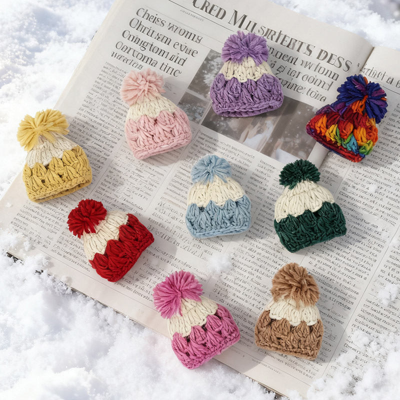Wholesale 2pcs Cartoon Doll Woolen Hat Doll Accessories