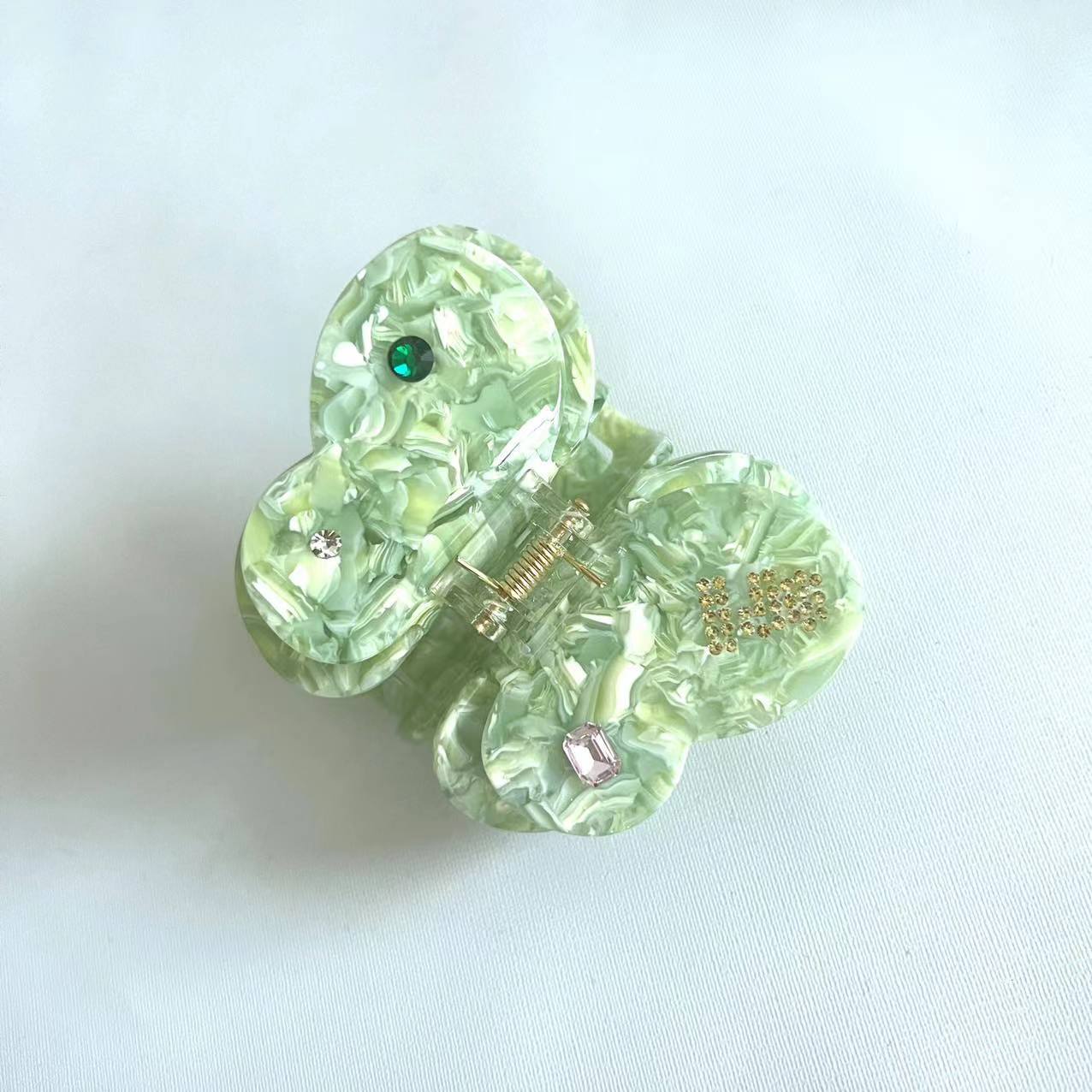 Wholesale Acetic Acid Rhinestone Hairpin  Butterfly Clip Girl Shark Clip