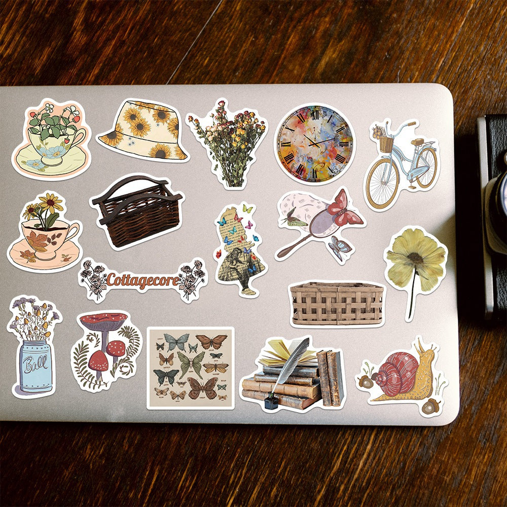 Wholesale 50pcs vintage multiple artistic patterns Waterproof Vinyl Stickers