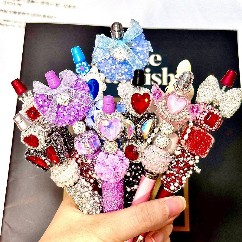 Wholesale Beaded pen DIY heavy pen handmade diamond pen blind hair