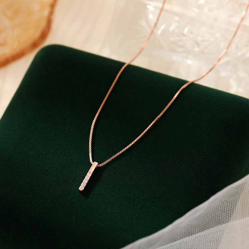 Wholesale S925 Sterling Silver Set Zircon One Character Pendant Necklace