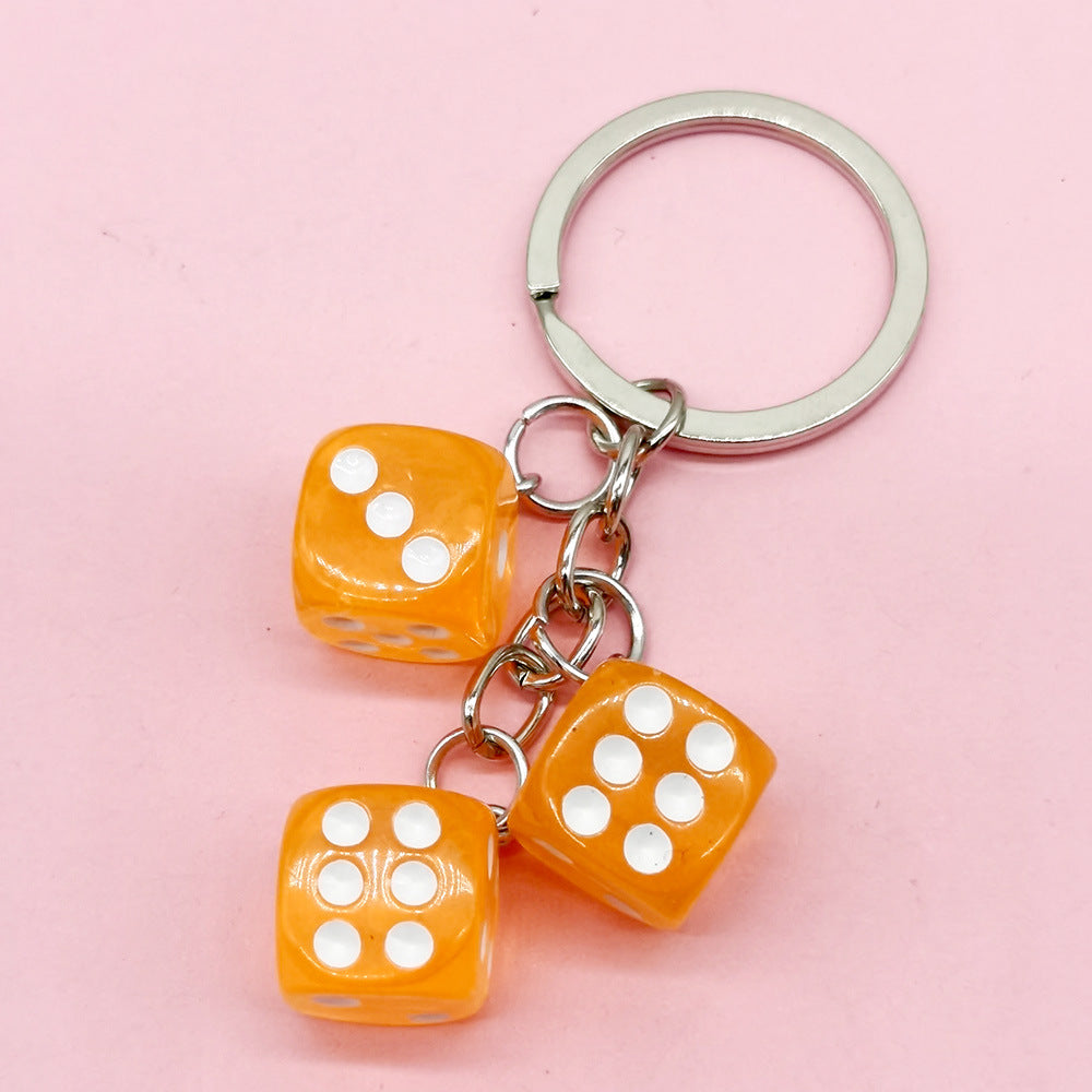 Wholesale Resin Colored Dice Keychain Pendants