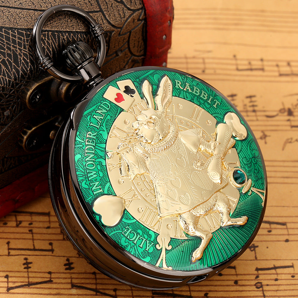 Wholesale Creative Cartoon Rabbit Poker Music Octave Box Pocket Watch OLY Exclusive