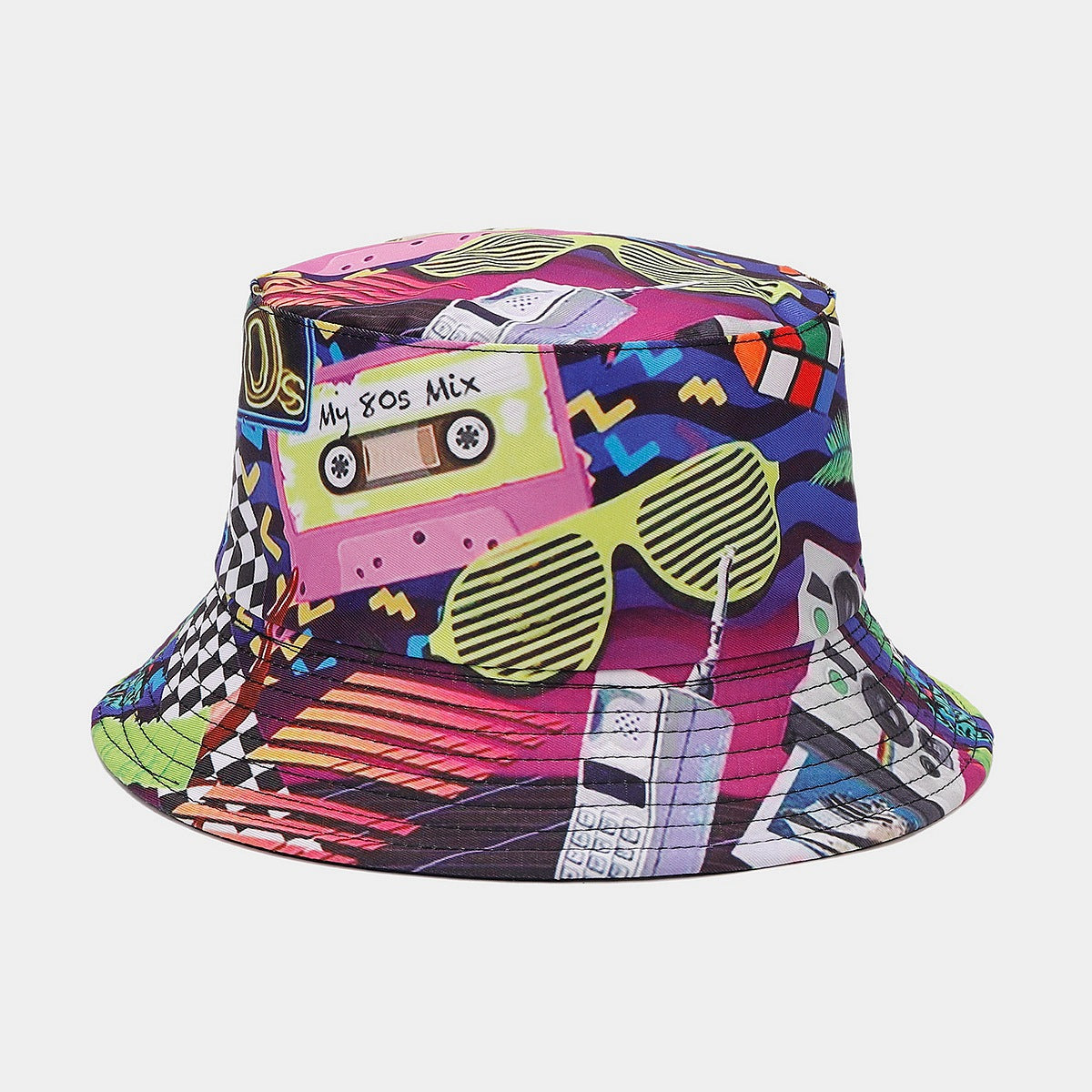 Wholesale  classic 80 90party fisherman hat men's and women's fashion positioning graffiti double-sided basin hat tide