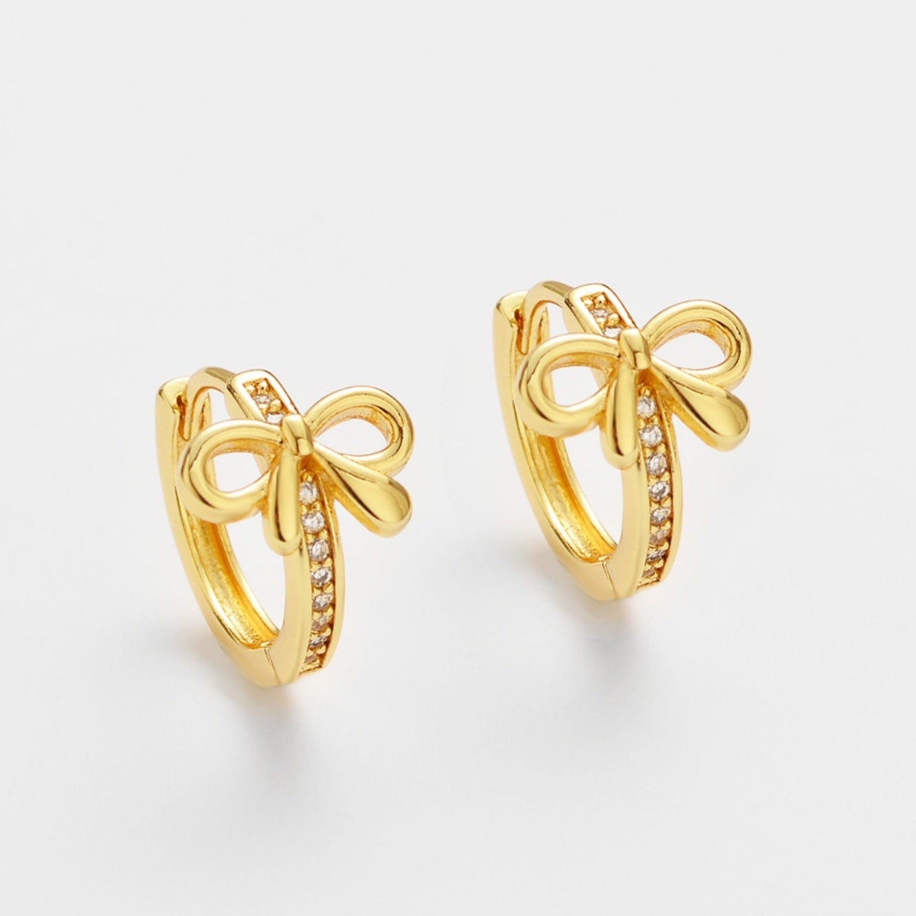Wholesale Zircon Small Fresh Bow Earrings Simple Versatile Women' s Earrings