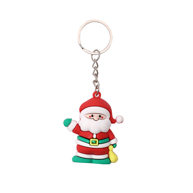 Wholesale Cartoon PV Christmas Keychain