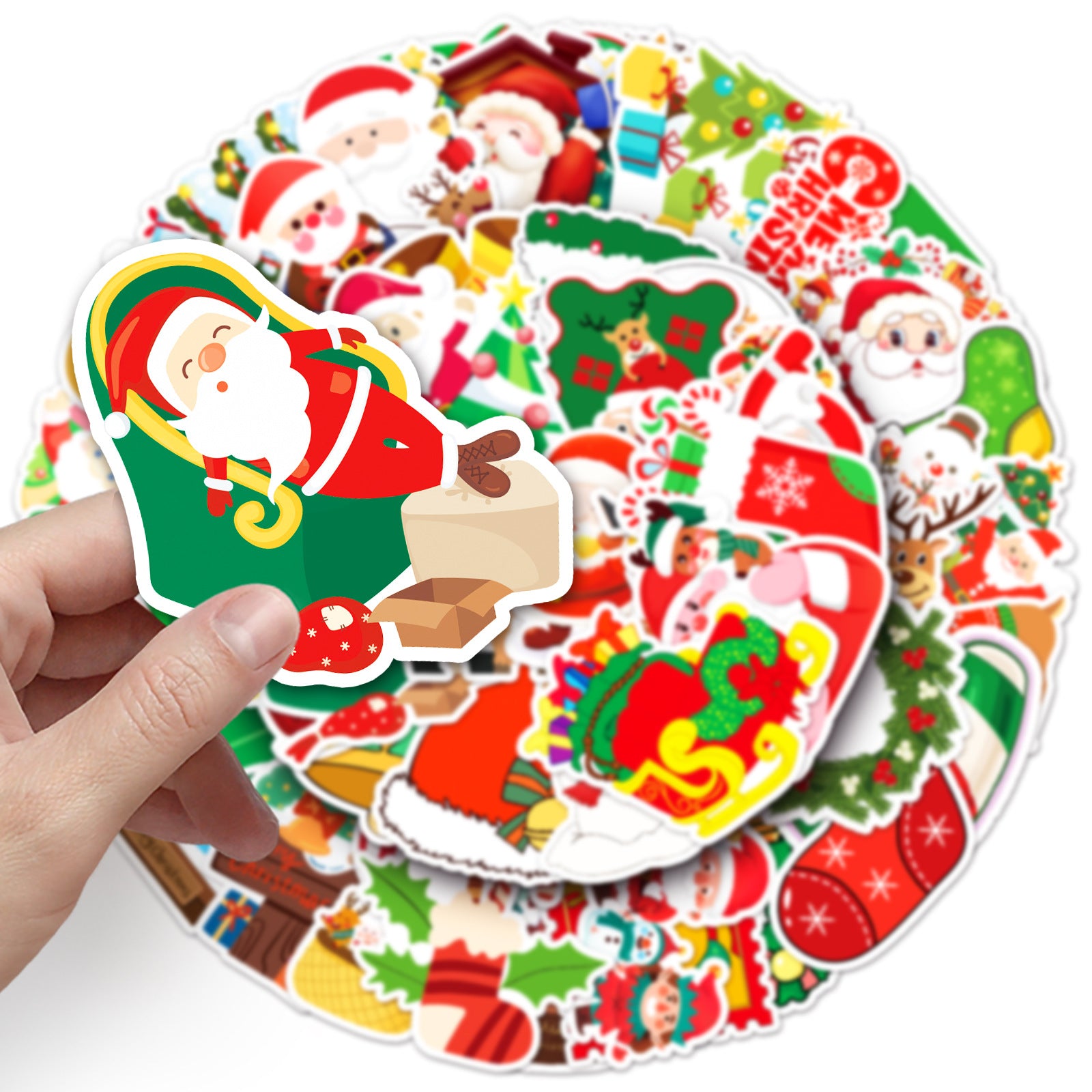 Wholesale 50pcs/ pack Christmas graffiti personality  cartoon holiday sticker waterproof