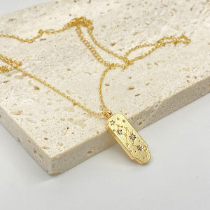 Wholesale Stylish 12 Zodiac Signs Coin Pendant Necklace Stainless Steel Gold Plated Fashion Accessory