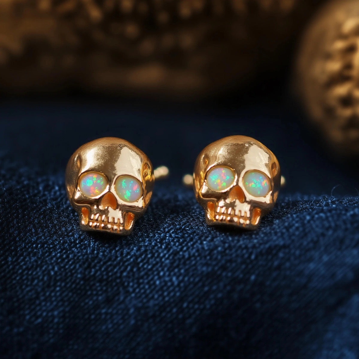 Wholesale Shining skull colored glasses Gothic style  earrings