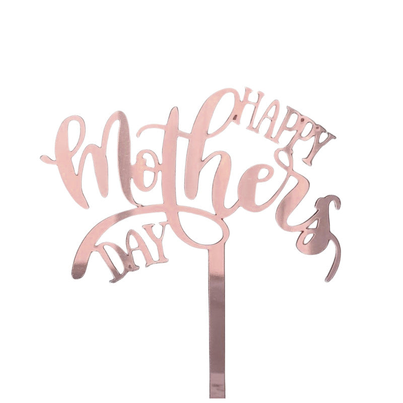 Wholesale 10PCS/PACK Mother's Day Happy Acrylic Cake Insertion
