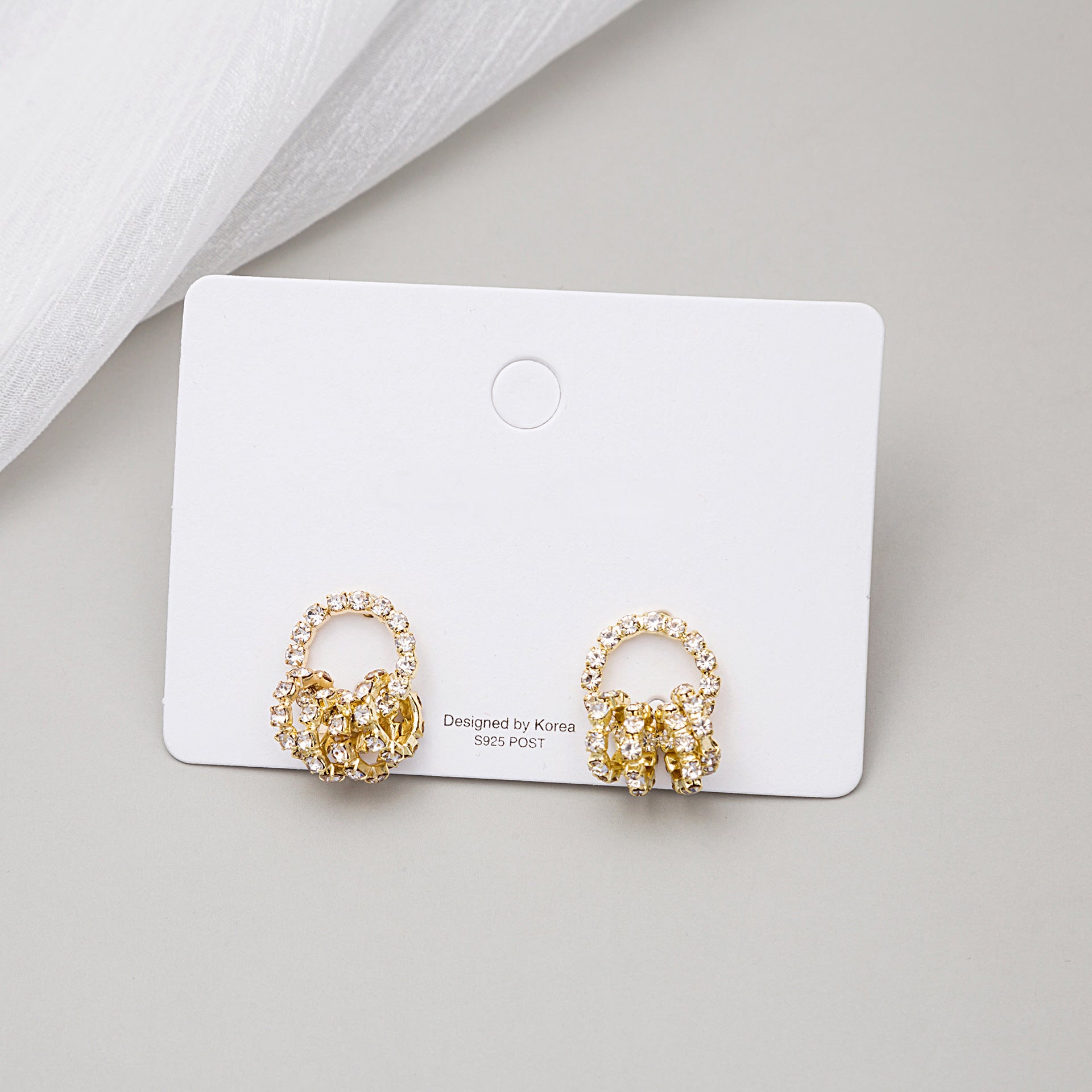 Wholesale ins personality retro French flower heart earrings