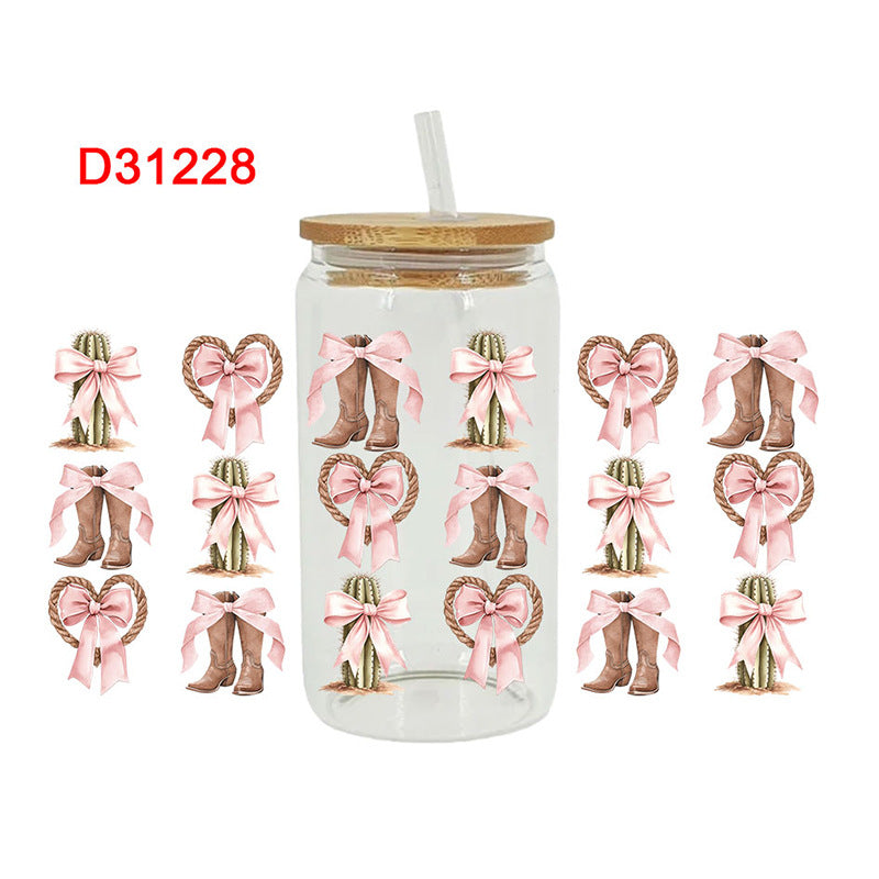 Wholesale Western style hat and clothing series 16oz Cup UV DTF Wraps