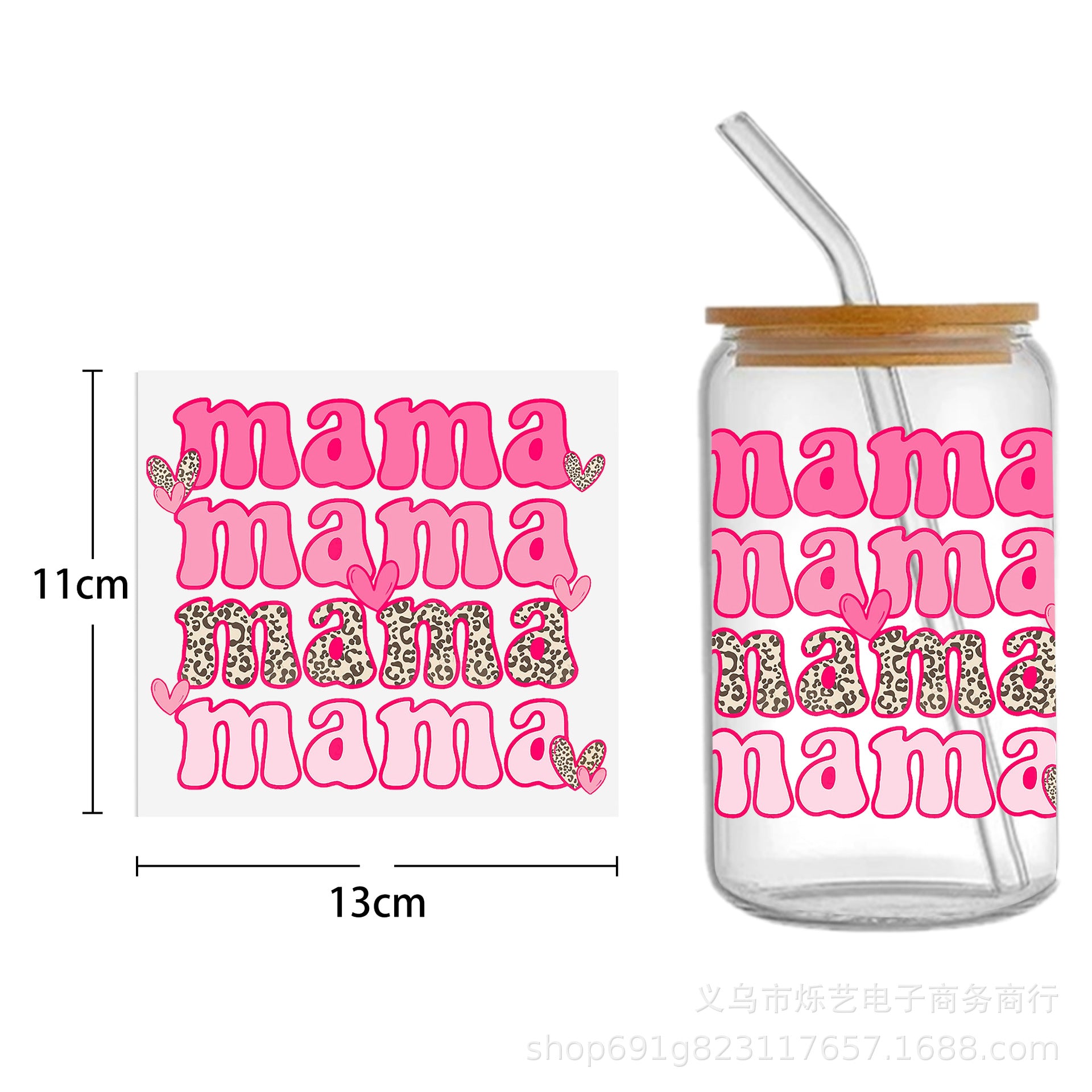 Wholesale  5pcs Mother' s Day flower series 16oz Cup UV DTF Wraps