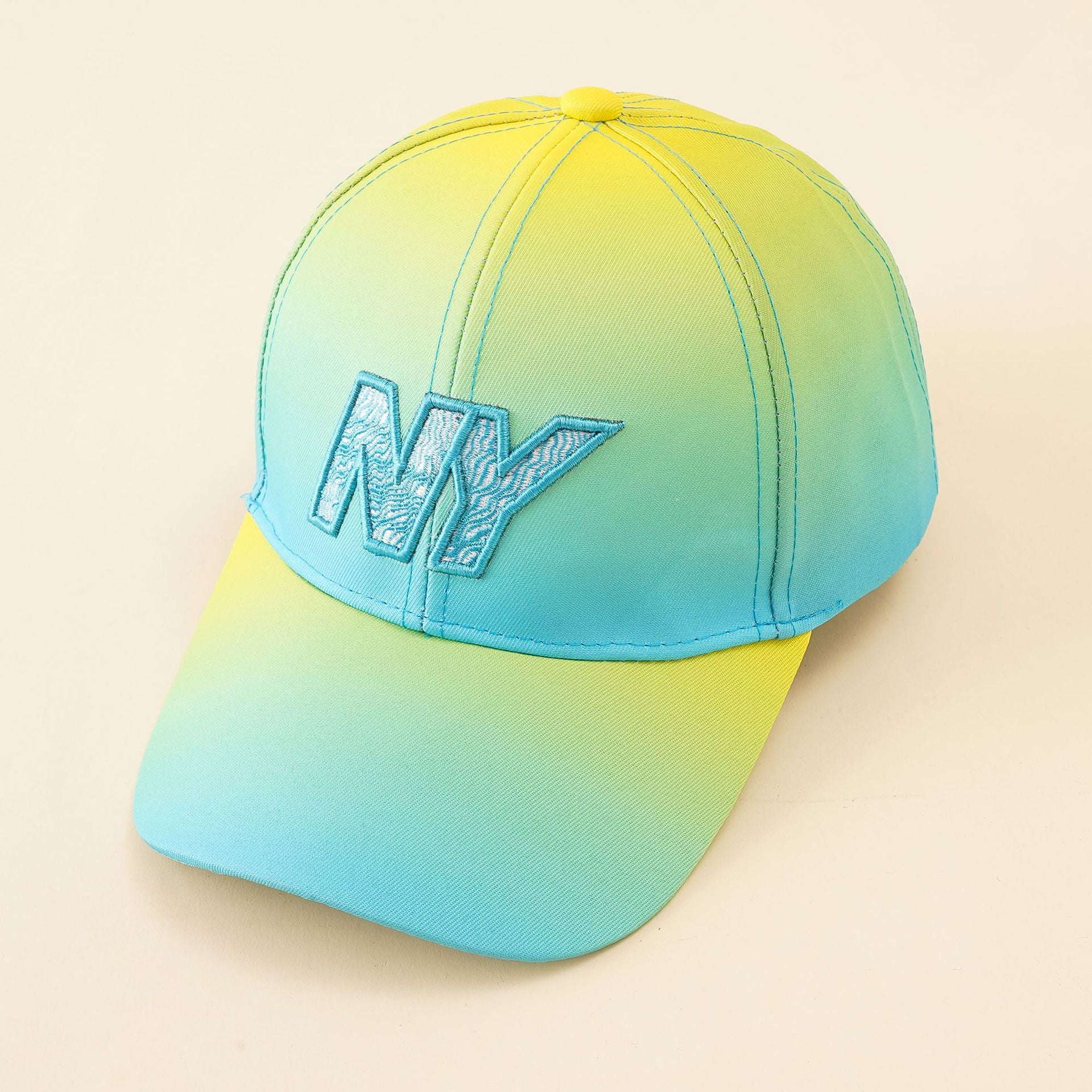 Wholesale Fluorescent Gradient Color Embroidered Letters Polyester Baseball Cap