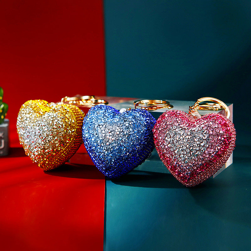 Wholesale Diamond Luminous Love Car Metal Key Chain Metal Ring