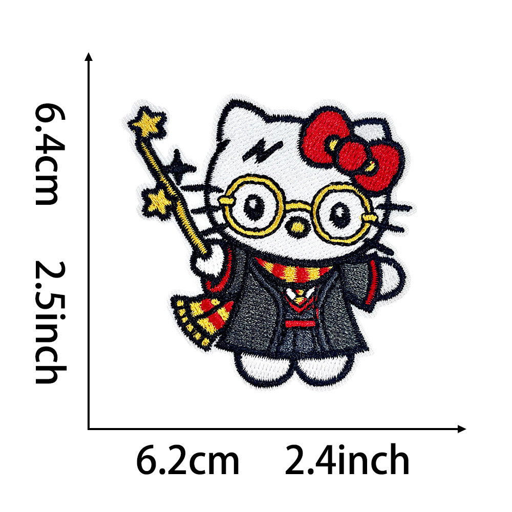 Wholesale Embroidered Cartoon Cat Patch Set 4Pcs Iron On DIY Accessory For Clothing Bags Street Magic Sports Themes OLY Exclusive