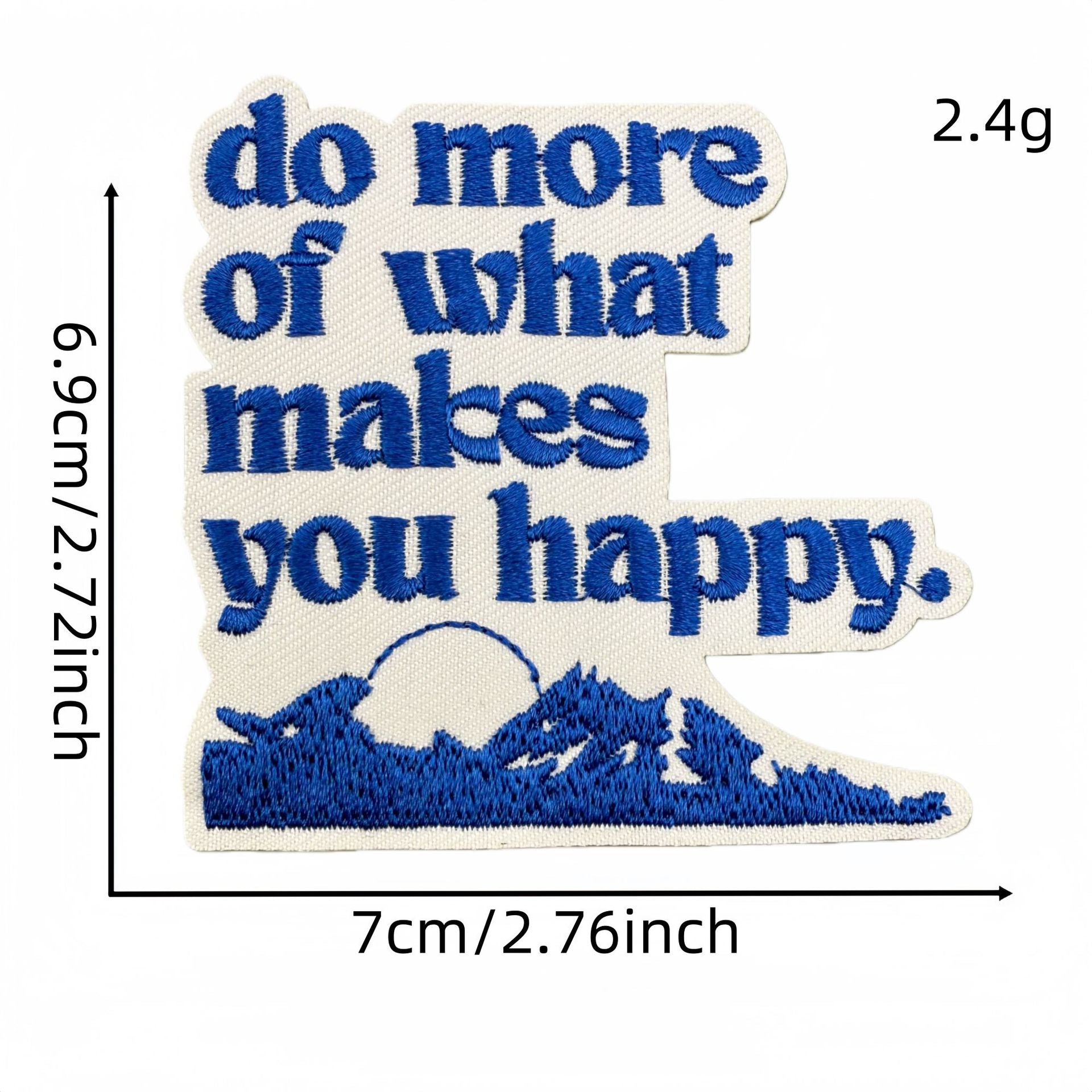 Wholesale Blue Embroidered Iron On Patch Positive Energy Saying DIY Fashion Accessory For Clothing Bags