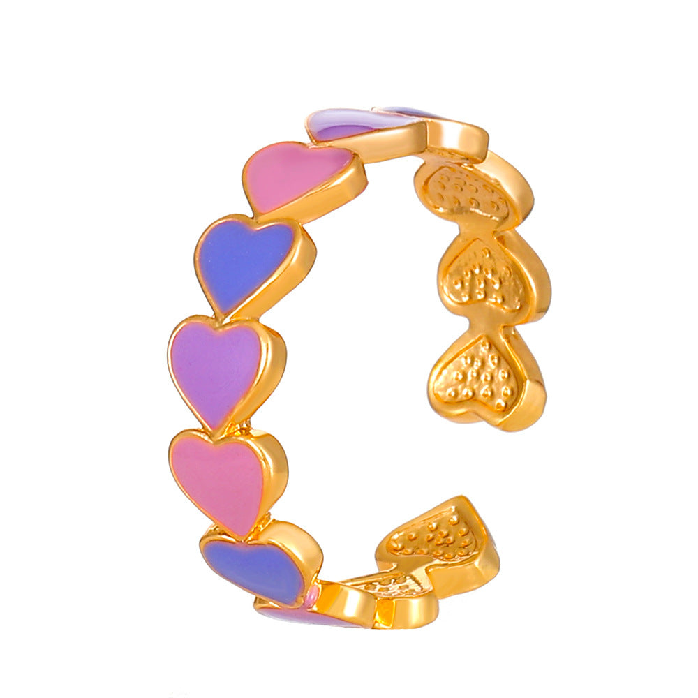 Wholesale Pink Heart Open Ring