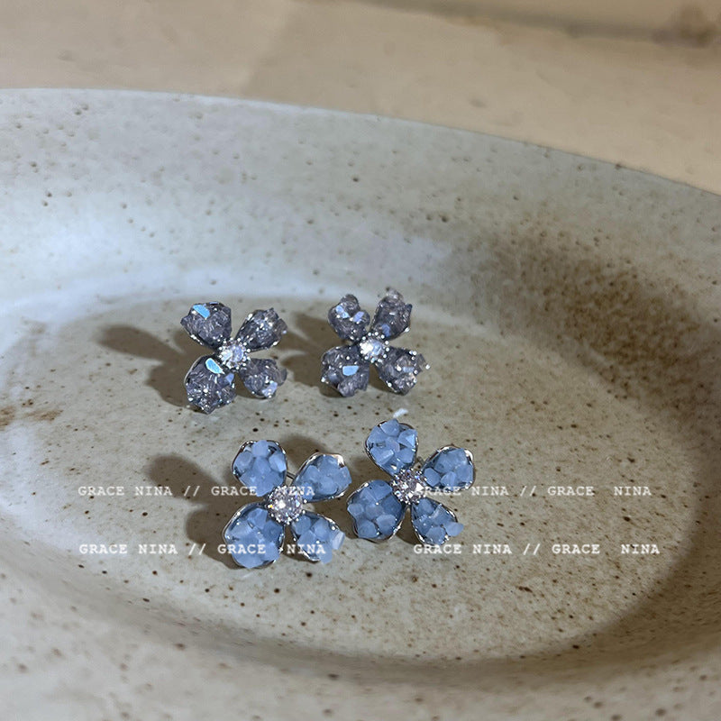 Pendientes de cobre de flor de cristal al por mayor