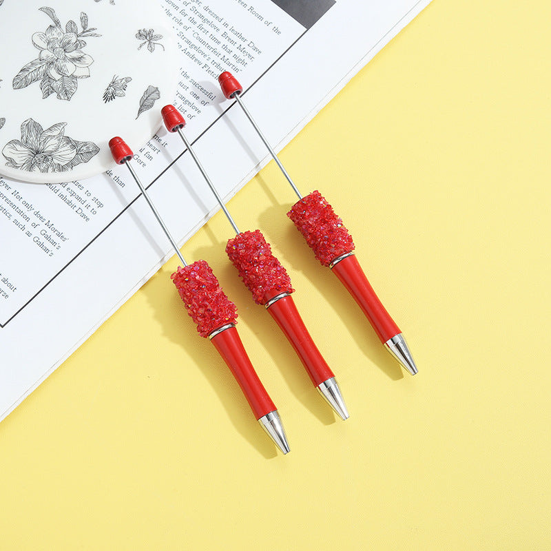 Wholesale 10pcs Beadable Pens Heavy Handmade Full Diamond Chain DIY Ballpoint Pen