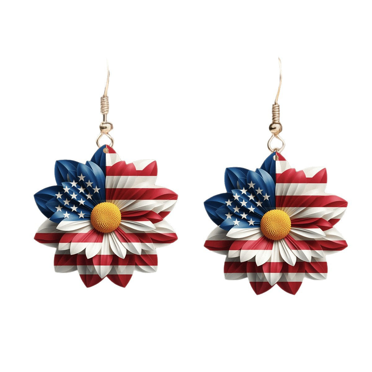 Wholesale Red White Blue Flag Bald Eagle Pendant Earrings