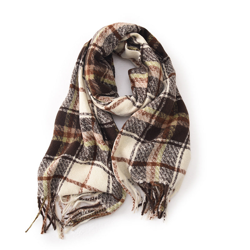 Wholesale Winter Christmas Imitation Cashmere Plaid Warm Scarves