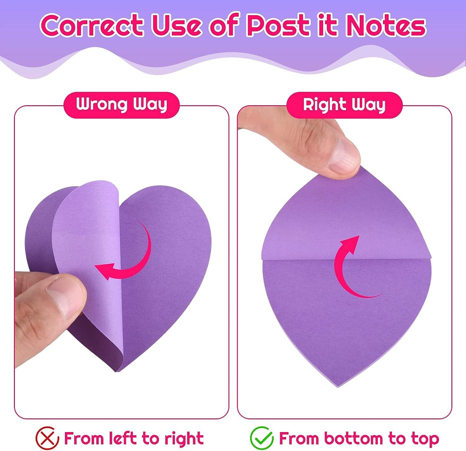 Wholesale 2PCS Solid Color Love Sticky Notes