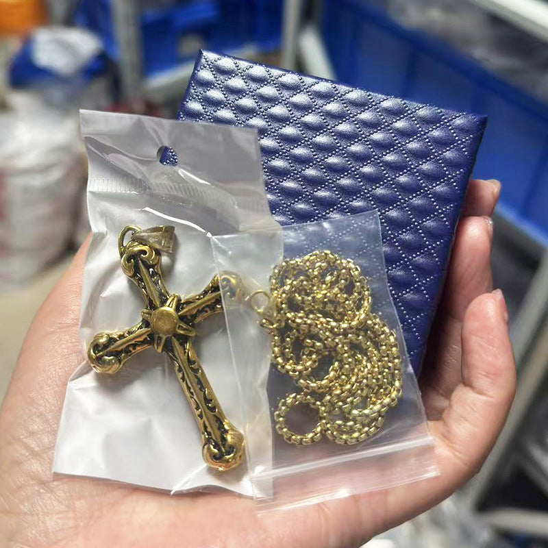 Wholesale Titanium Steel Gold and Silver Cross Necklace