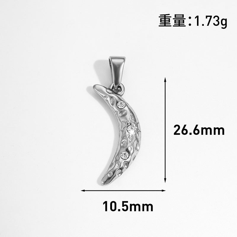 Wholesale 10pcs Sun Star Moon Octagonal Star Geometric Stainless Steel Pendant