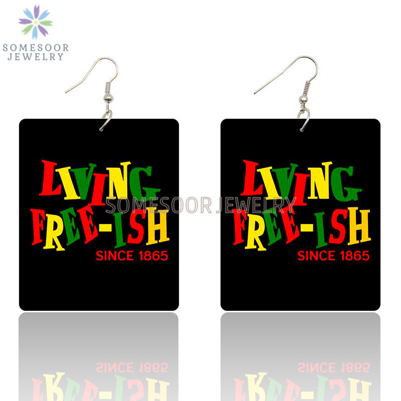 Wholesale Rectangular Exaggerated Wood Earrings