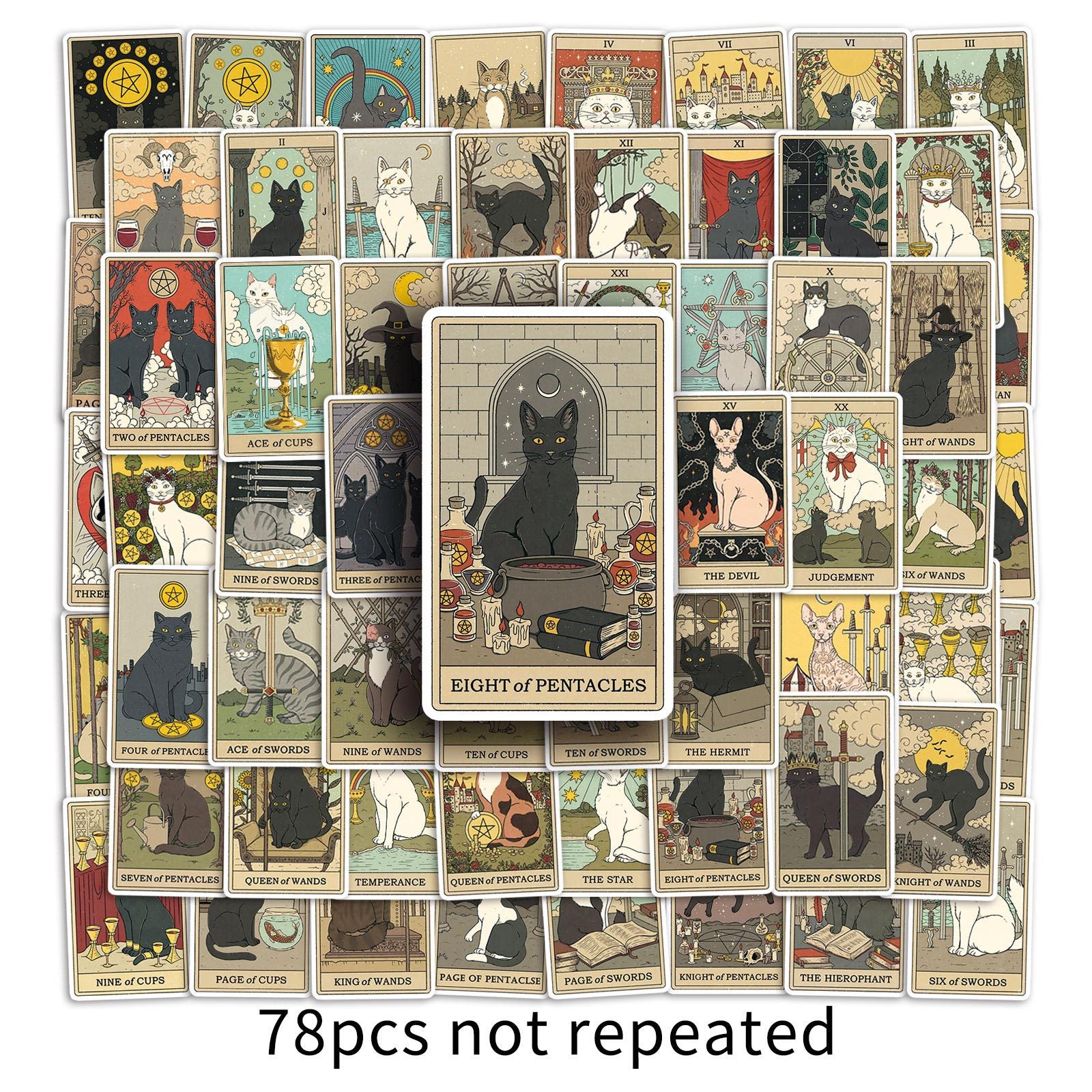 Wholesale 78pcs cat tarot graffiti personality stickers