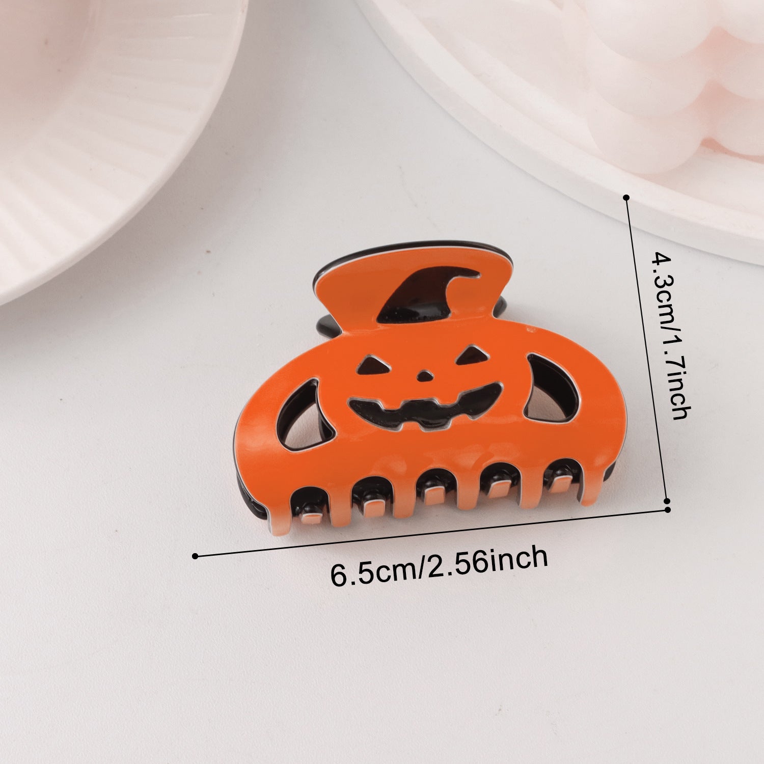 Wholesale Festive  Pumpkin Skull Claw Clip Black And Orange Shark Clip For Women Party Hair Accessory
