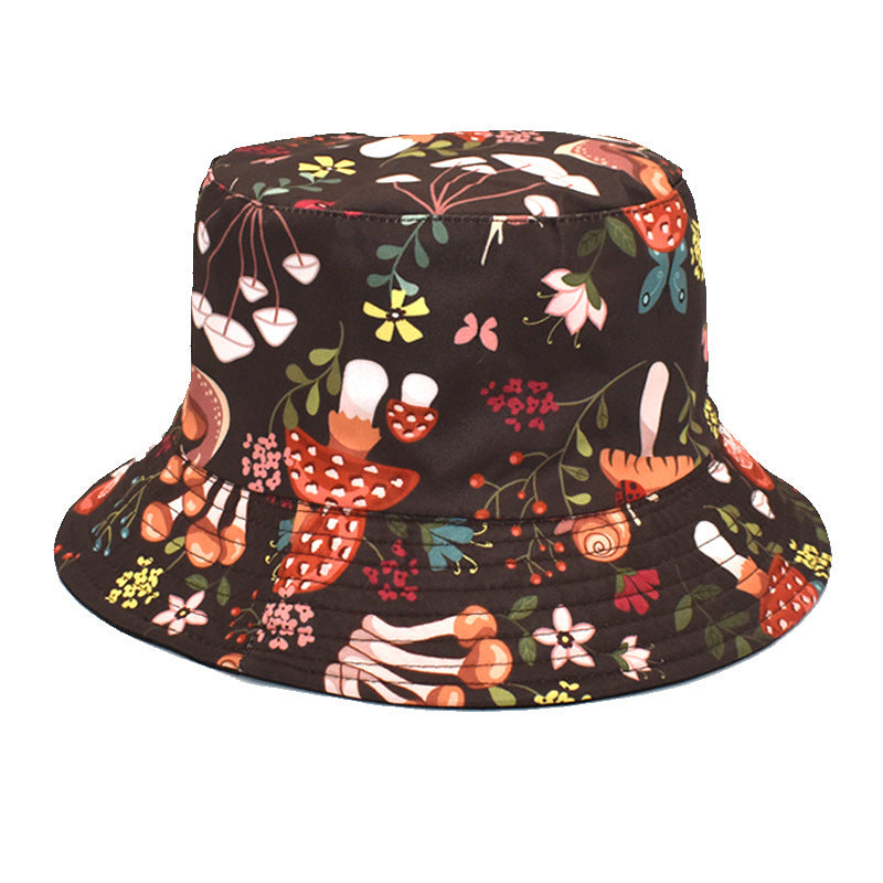 Wholesale Colorful Mushroom Pattern Foldable Outdoor Bucket Hat