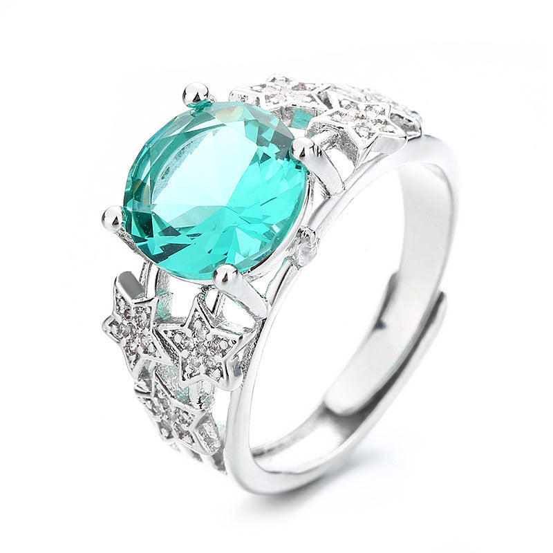 Wholesale Colored Zircon Star Copper Rings