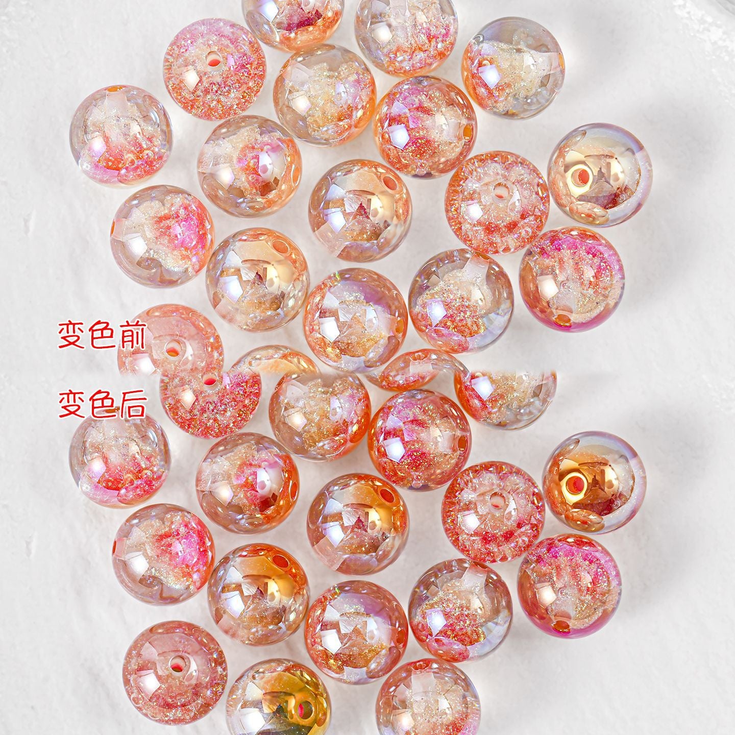 Wholesale 10pcs Luminous Color-changing 16MM Star-studded Christmas Tree Acrylic Beads