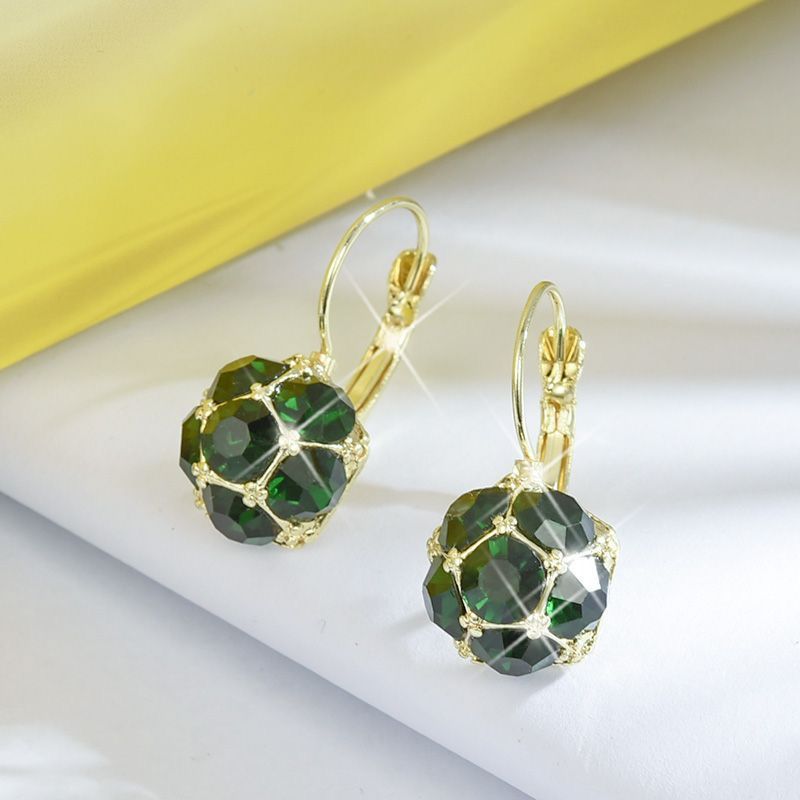 Wholesale Purple crystal earrings exquisite light luxury fashion earrings