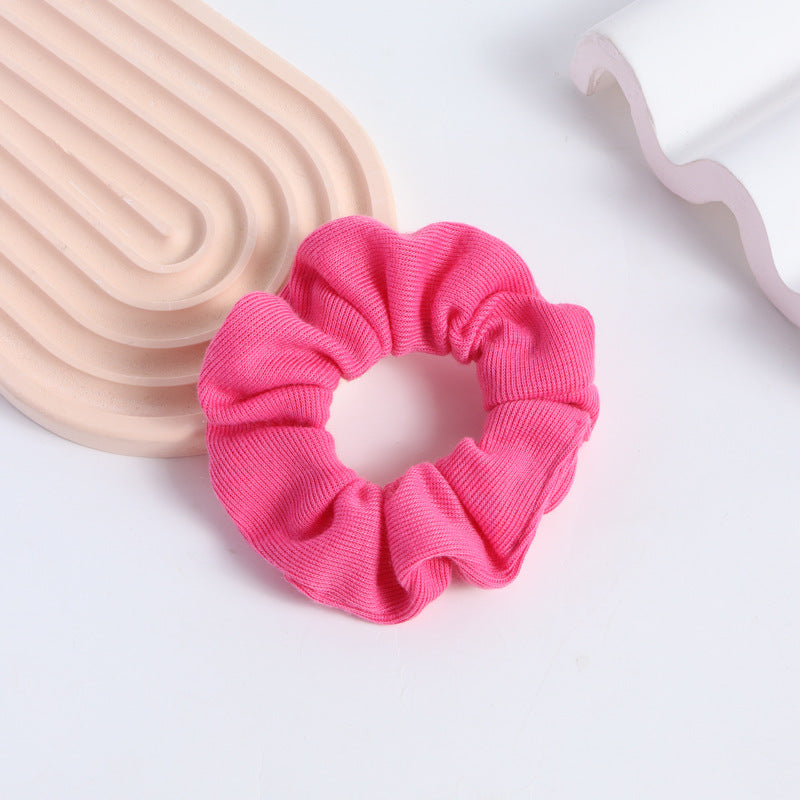 Wholesale 5pcs Pink Love Flower Large Intestine Hair Scrunchies