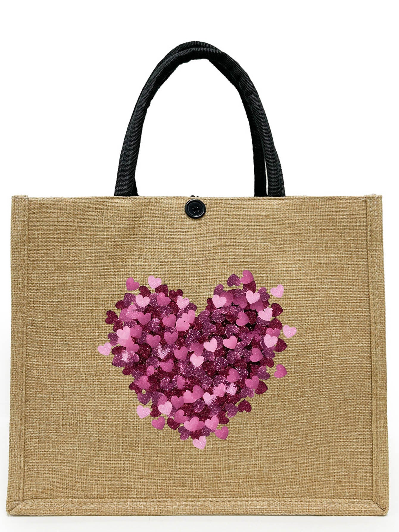 Wholesale Hot Valentine's Day Linen Tote Bag 2025 New Casual Eco-friendly Shopping Bag Large Capacity Handbag