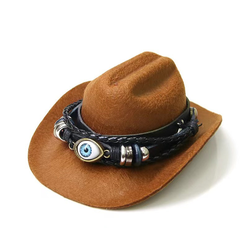 Wholesale Yama gentleman cowboy hat son mini pet hat birthday party hat weilai car 66 ornament hat