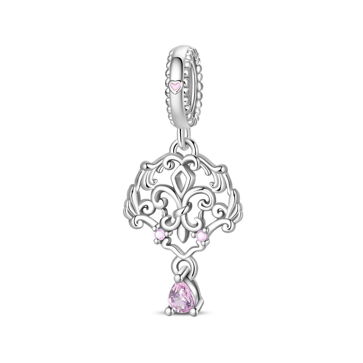 Wholesale Romantic Classical Series Love Pink Angel Silver Plated Charms