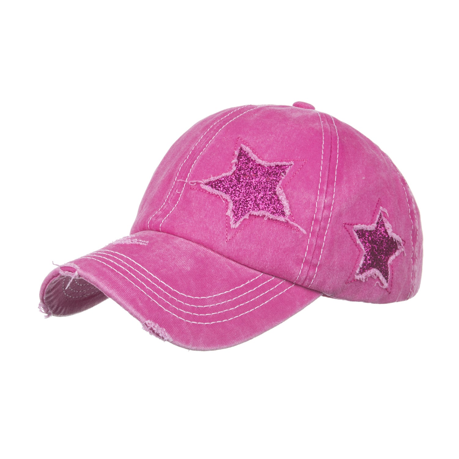 Wholesale Washed five-pointed star ponytail baseball cap