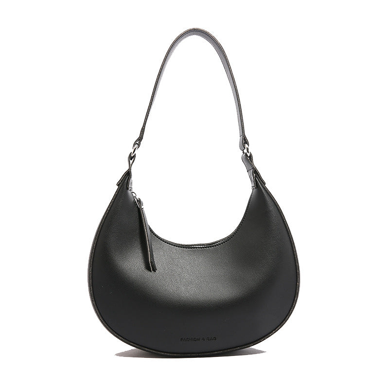 Wholesale Solid color half-moon bag, elegant, simple and trendy