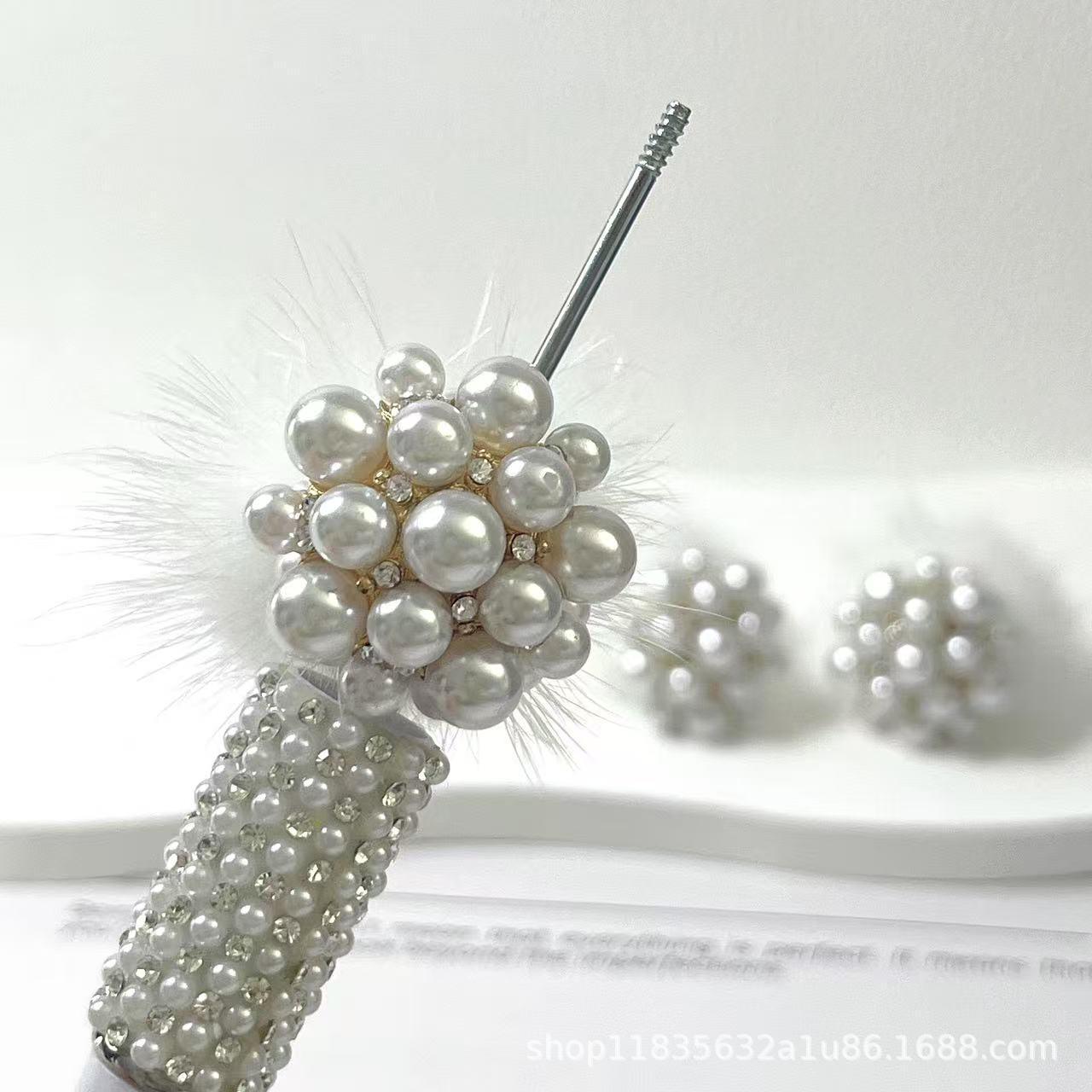 Wholesale 10pcs Clay pearl rhinestone flower plate Crystal Beads