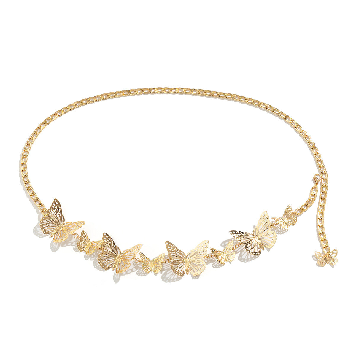 Wholesale Simple Geometric Punk Style Splicing Single Layer Hollow Butterfly Waist Chain