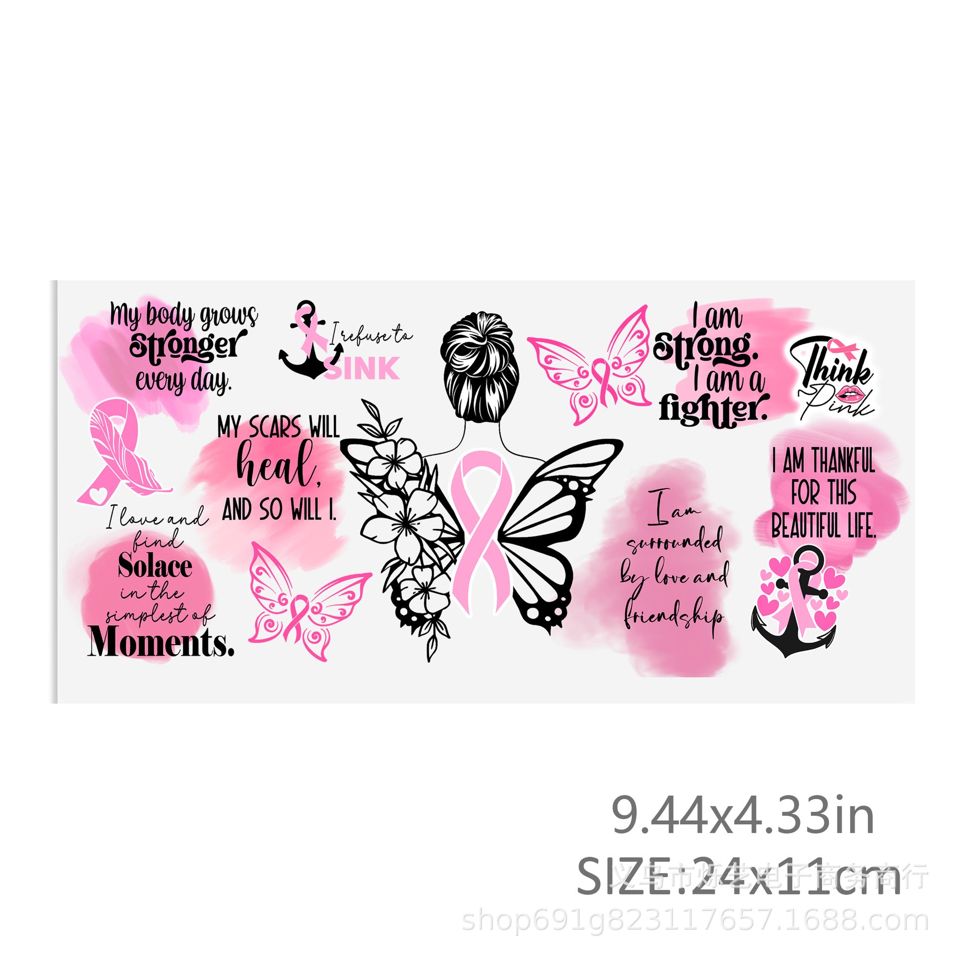 Wholesale Butterfly sunflower printing 16oz Cup UV DTF Wraps,