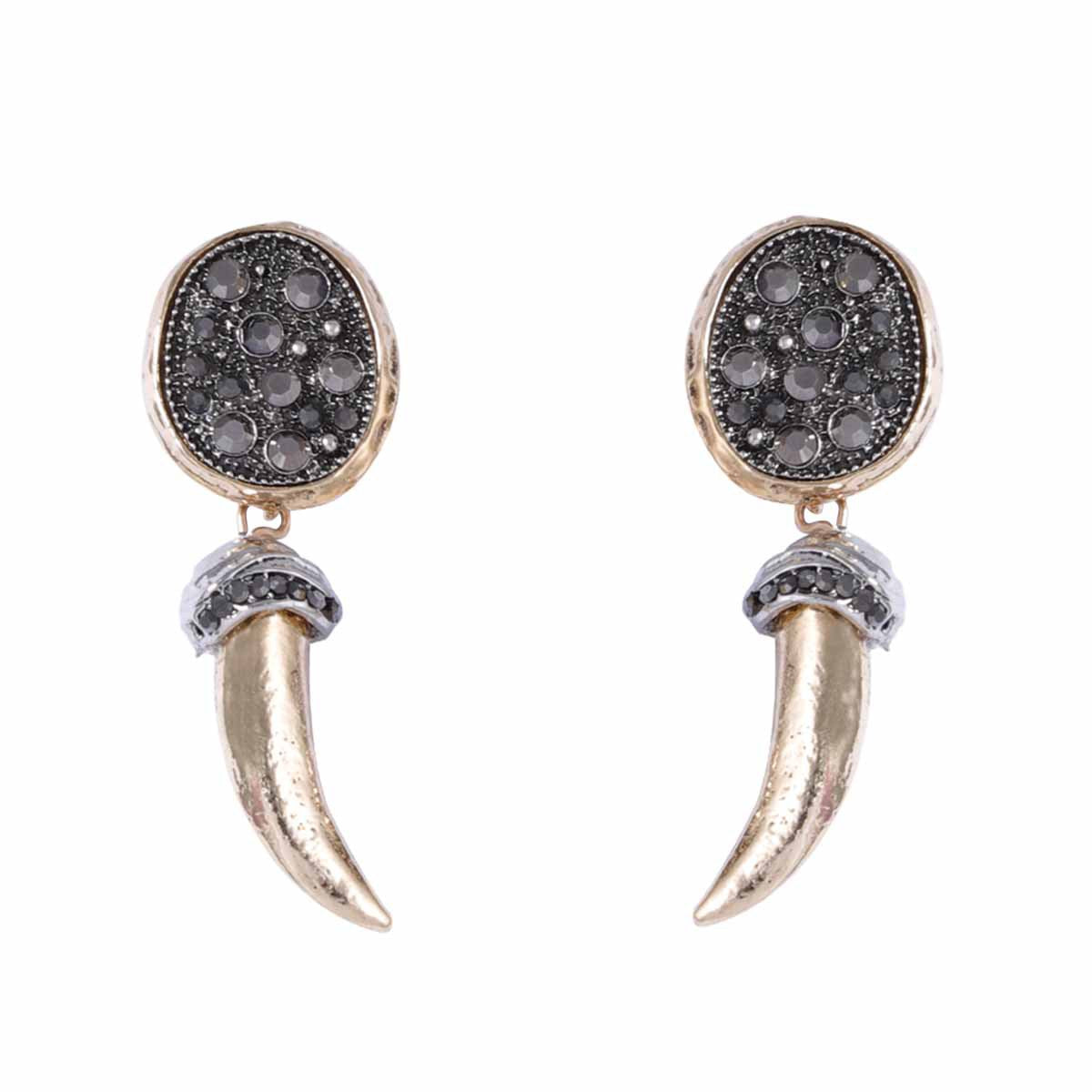 Wholesale Vintage shiny animal horn earrings